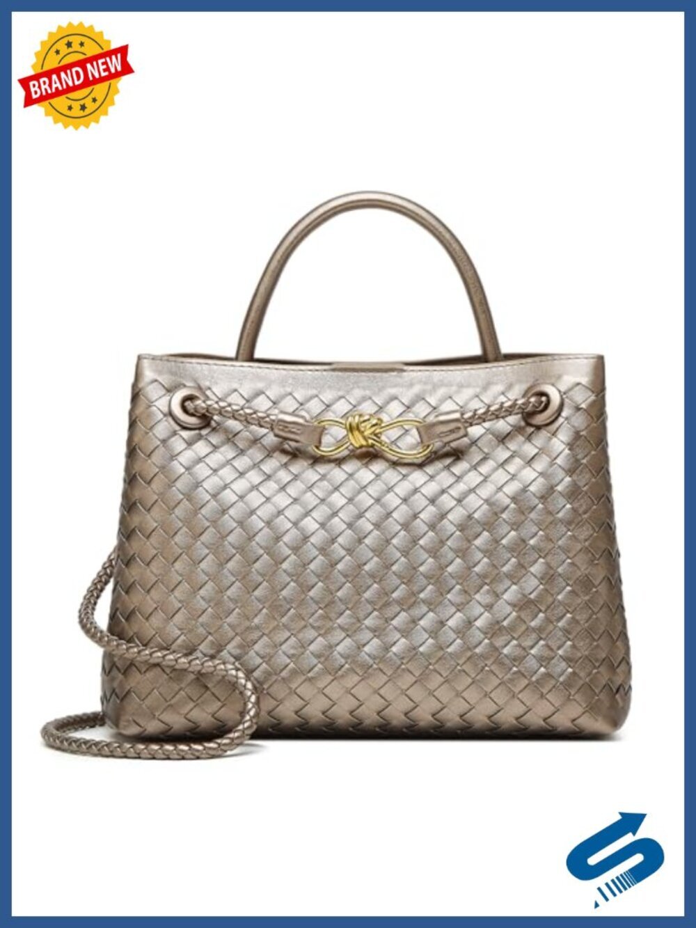 Vegan Leather Woven Tote Bag: Shoulder Handbag Fashion Summer Beach Tote Travel